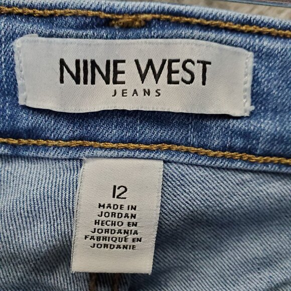 Nine West Jeans Womens Size 12 Blue Chrystie Capri Stretch Denim Cropped - Picture 2 of 13
